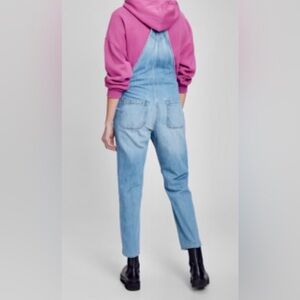 GAP Women's Light Blue Distressed Denim Overalls